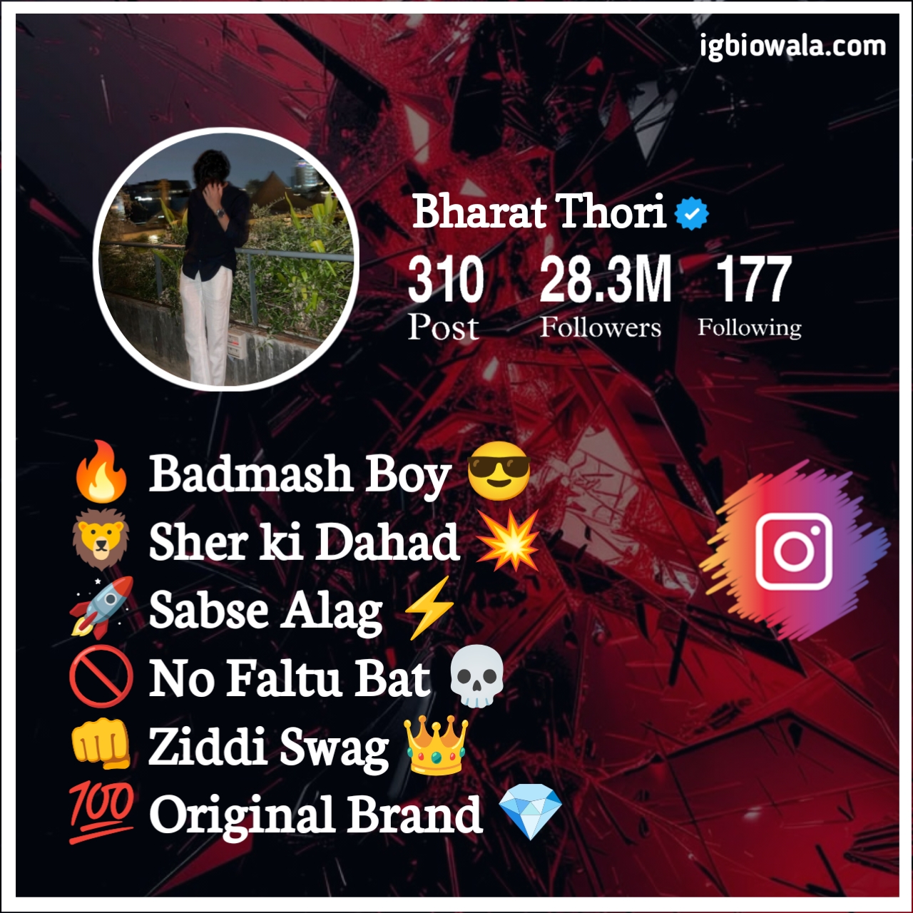 Instagram Bio For Boys