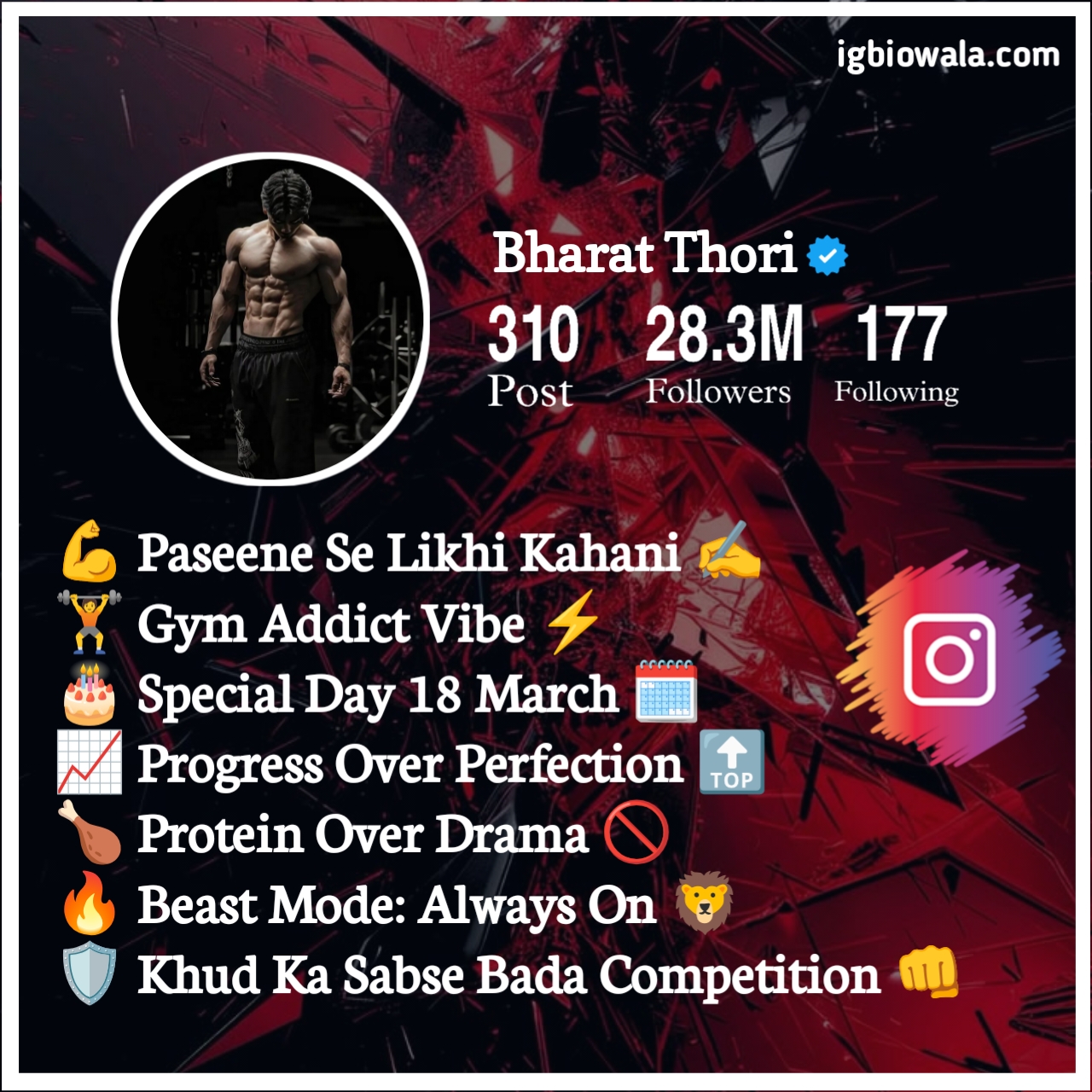 Gym Bio For Instagram