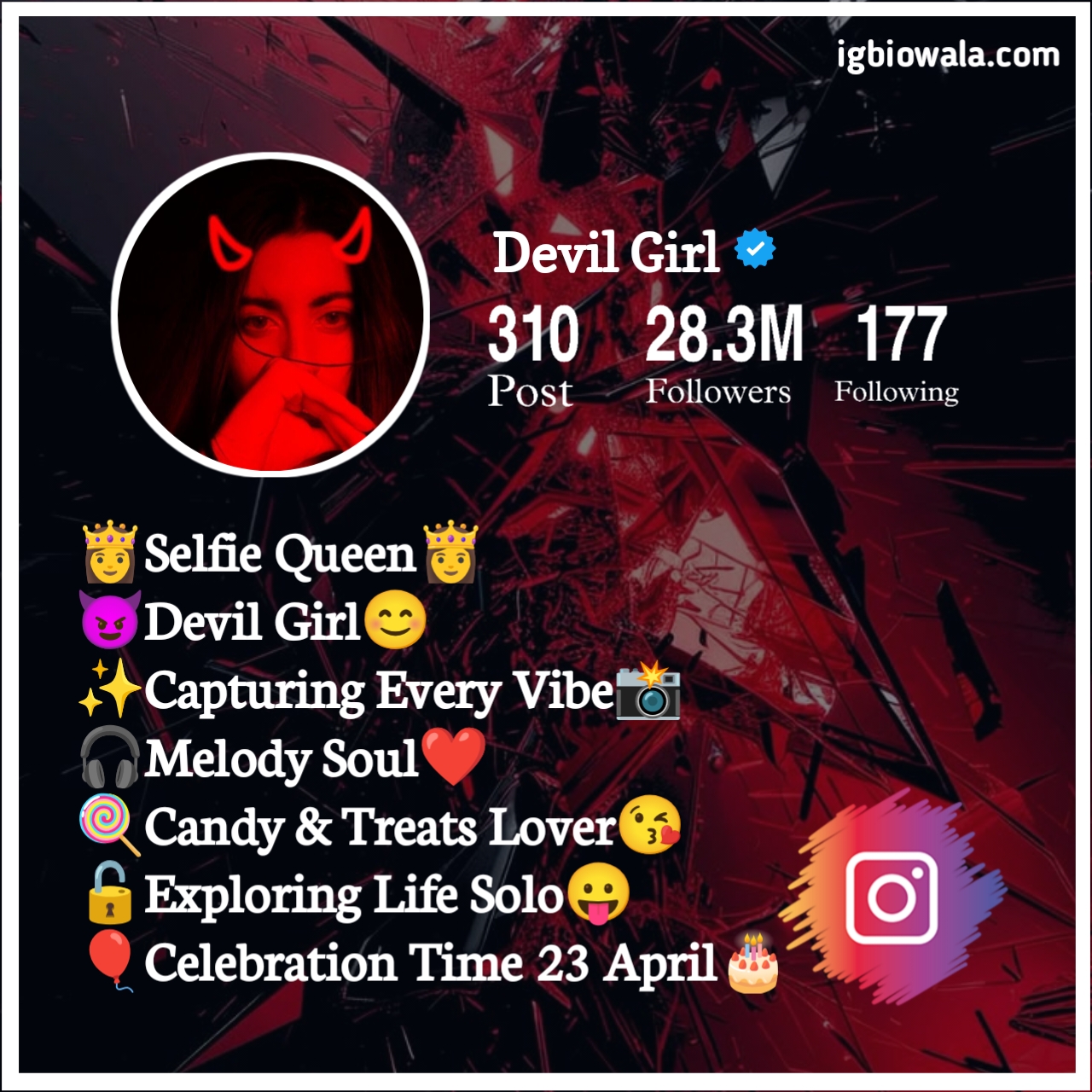 Devil Bio For Instagram For Girl