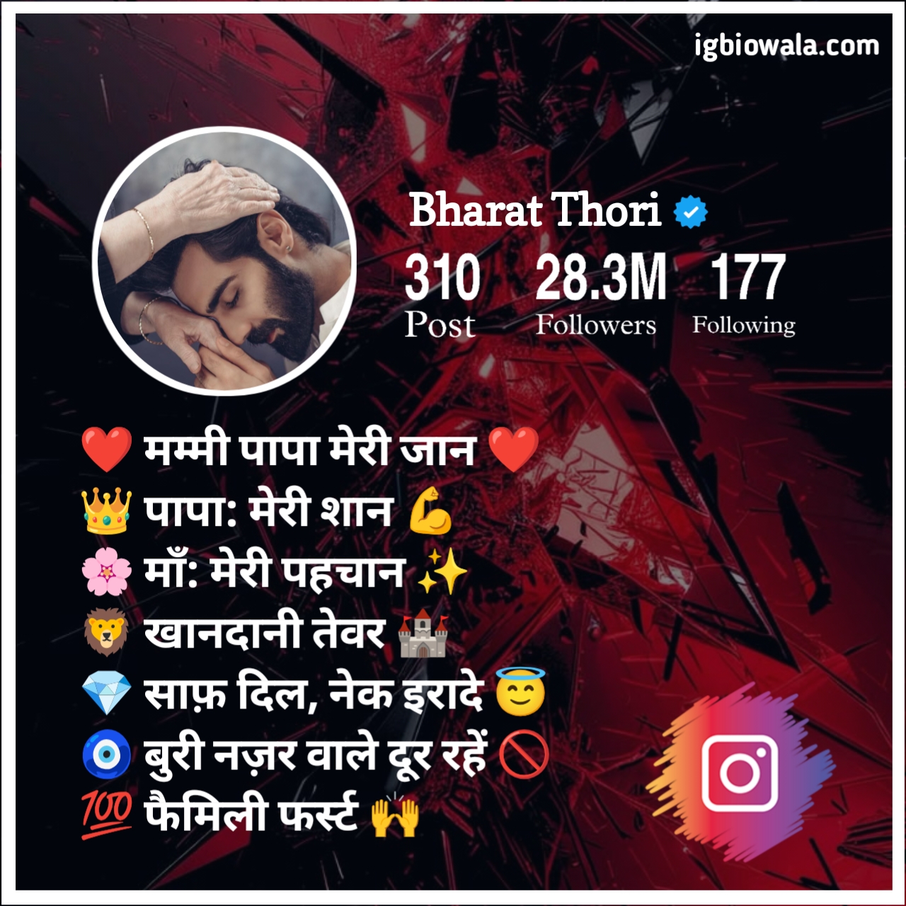 Instagram Bio Mom Dad Hindi