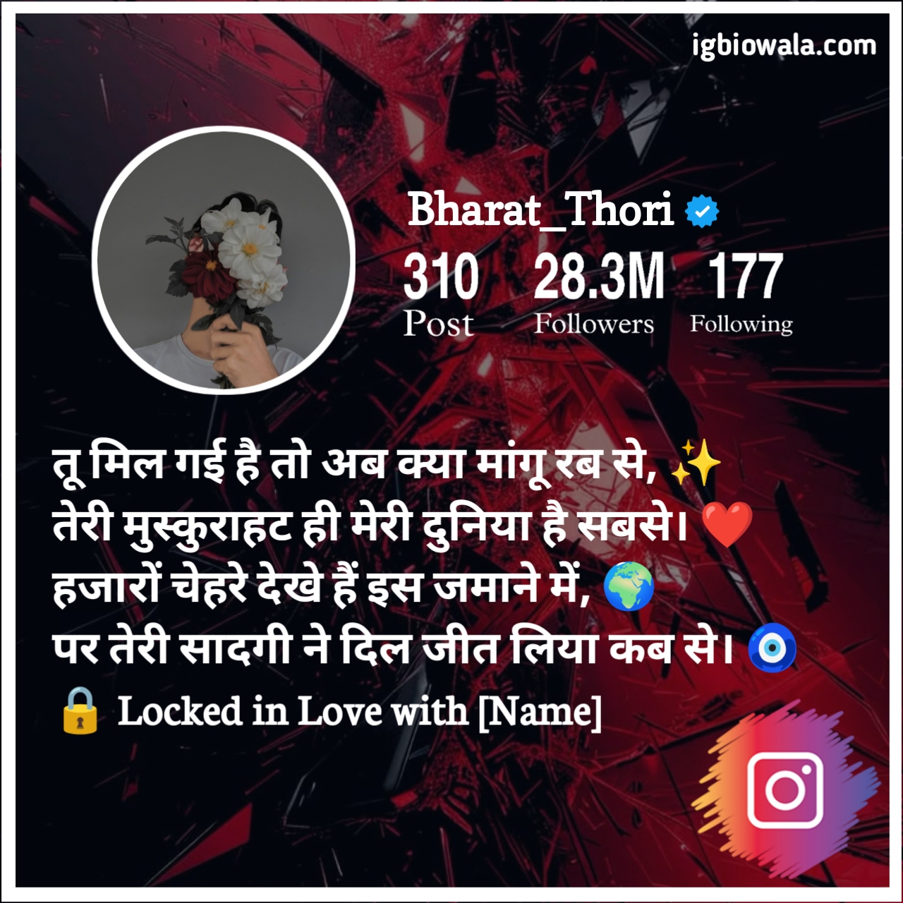 Instagram Bio Shayari Love