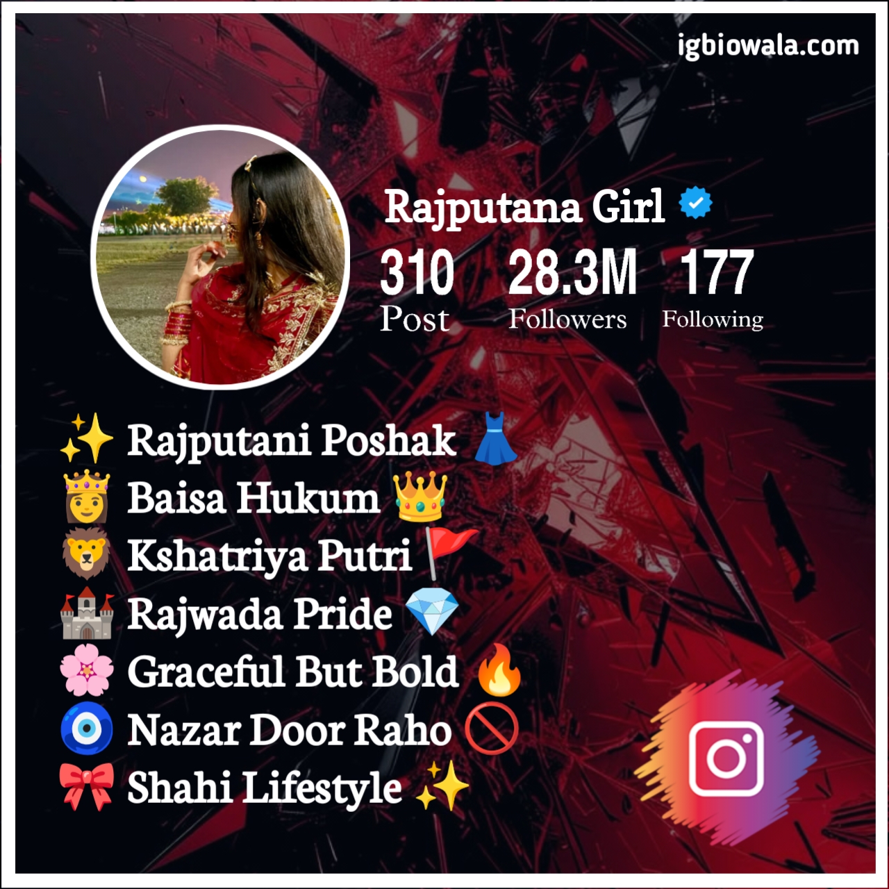 Rajput Bio For Instagram Girl