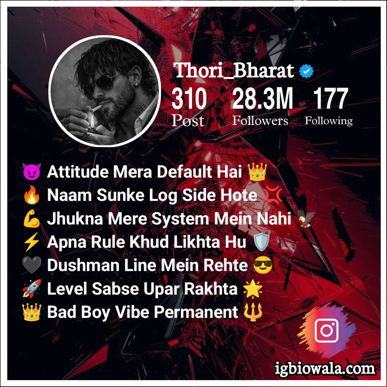 Bad Boy Bio For Instagram Attitude