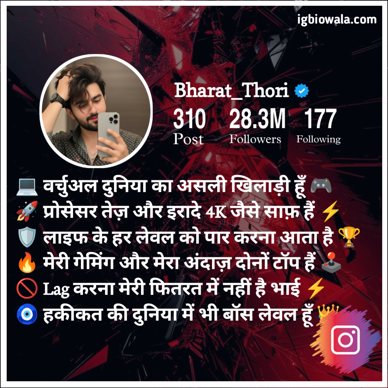 Instagram Bio In Hindi For Boy