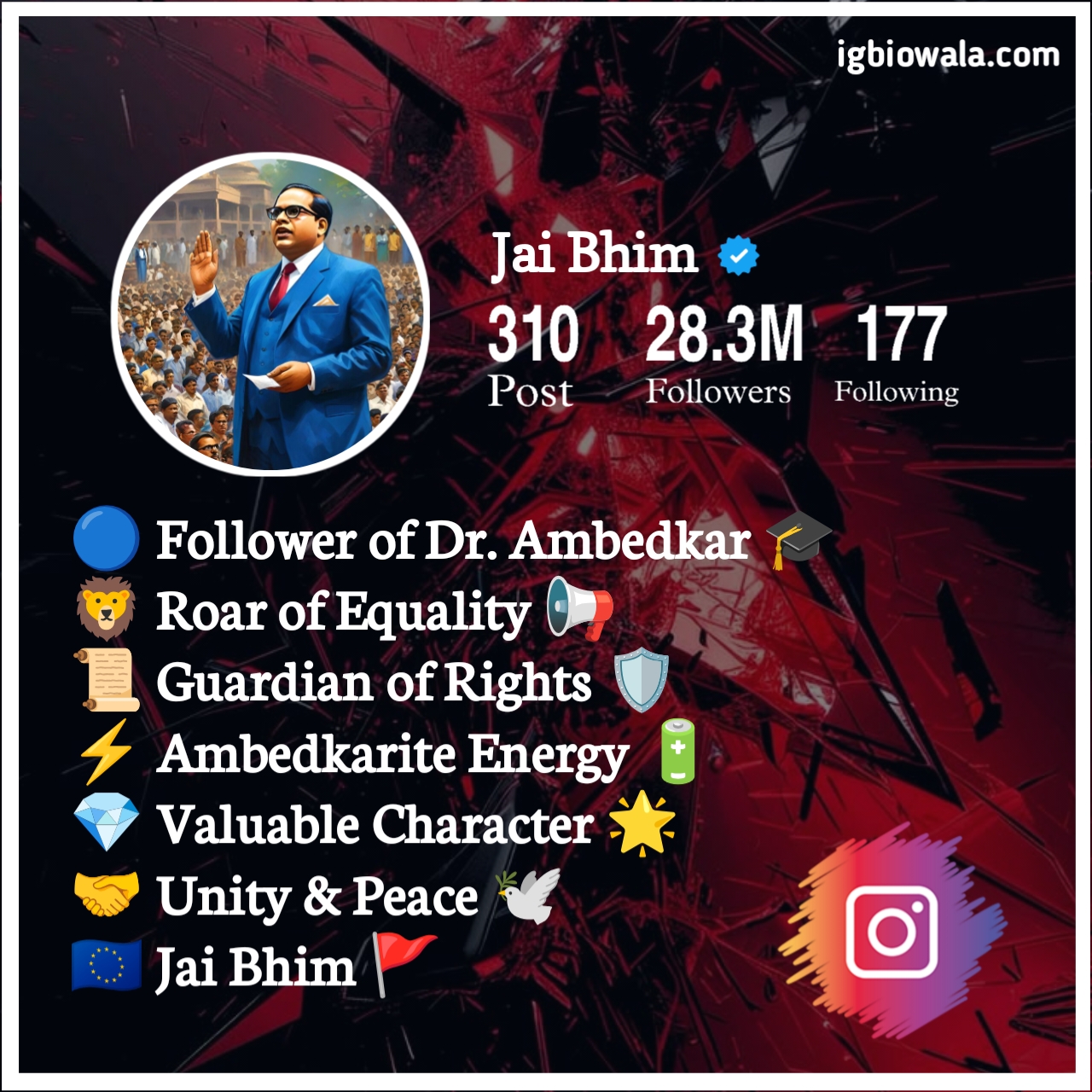 Jai Bhim Bio For Instagram For Boy