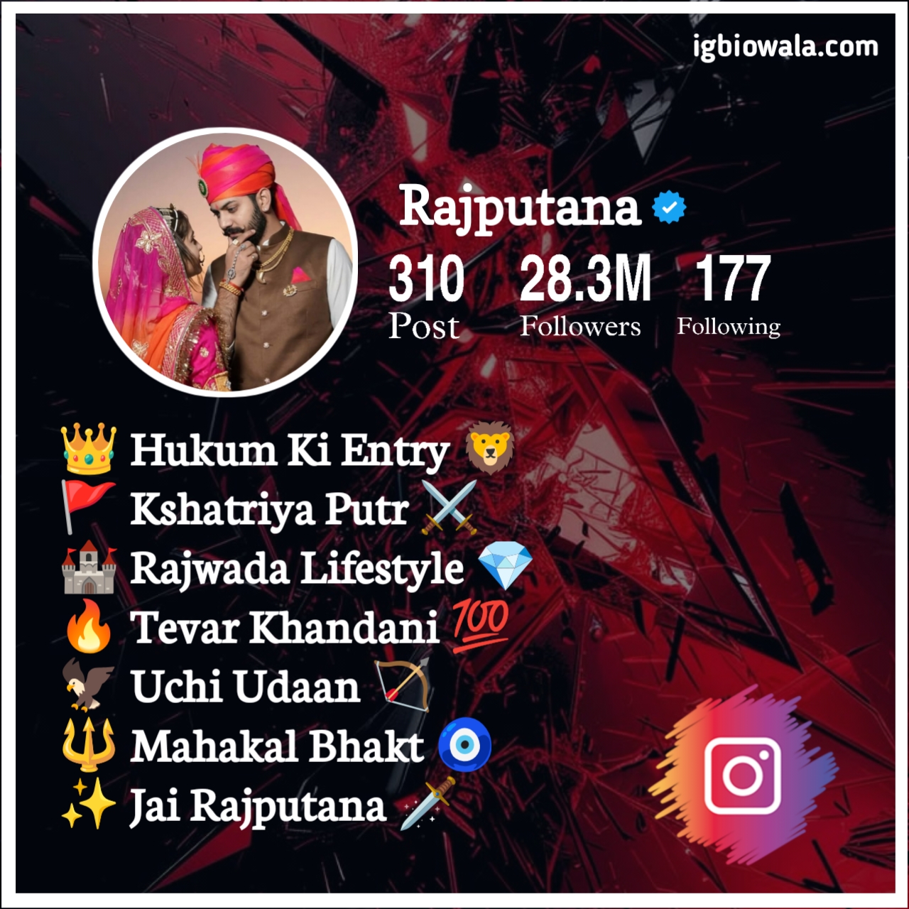 Rajput Bio For Instagram Boy