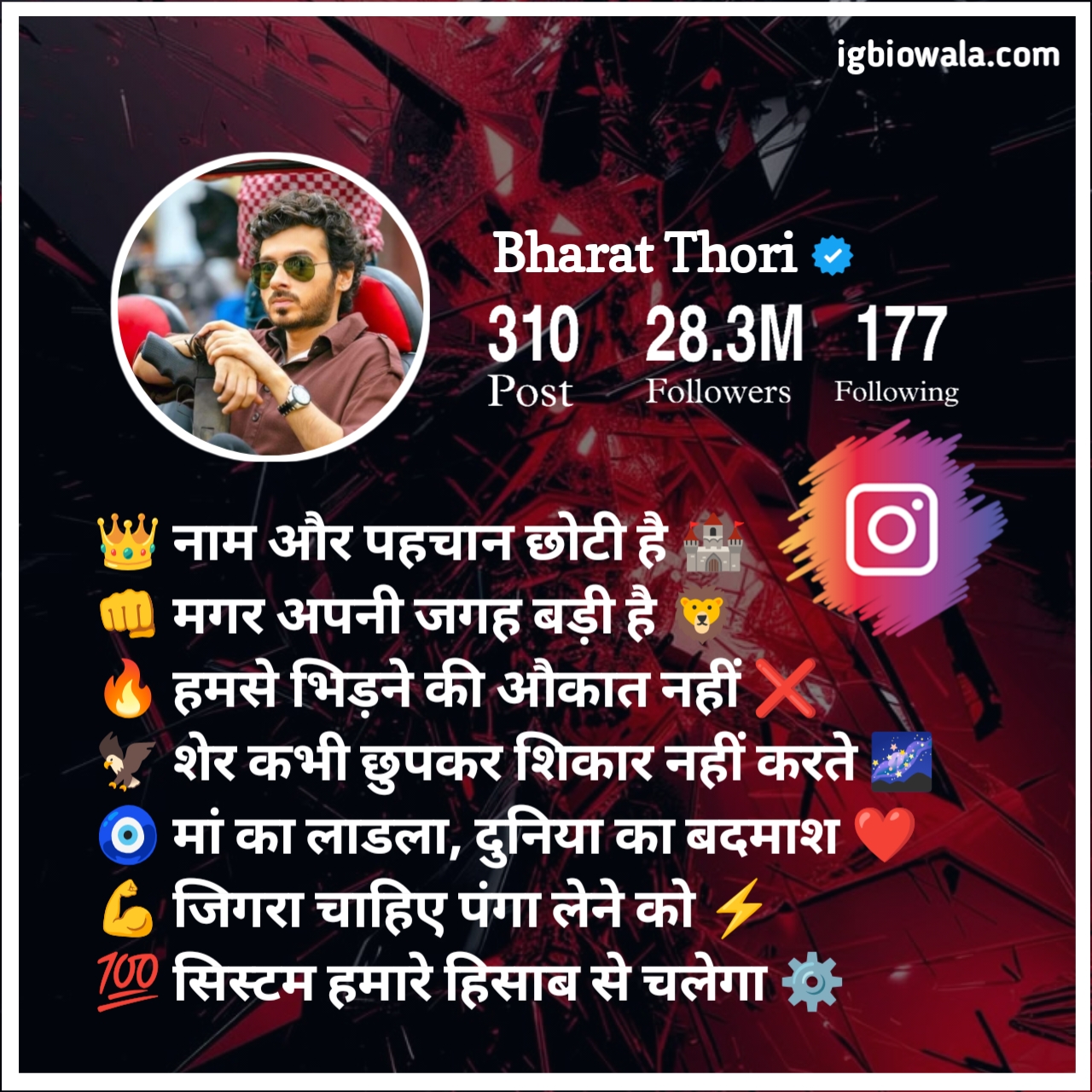Badmashi Bio For Instagram In Hindi