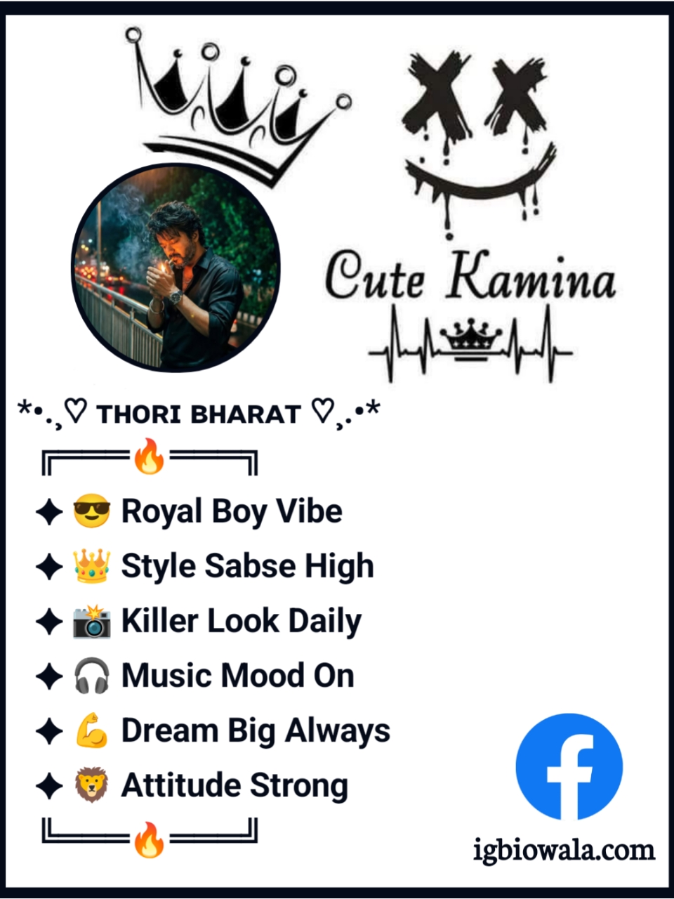 Facebook Bio For Boys Stylish