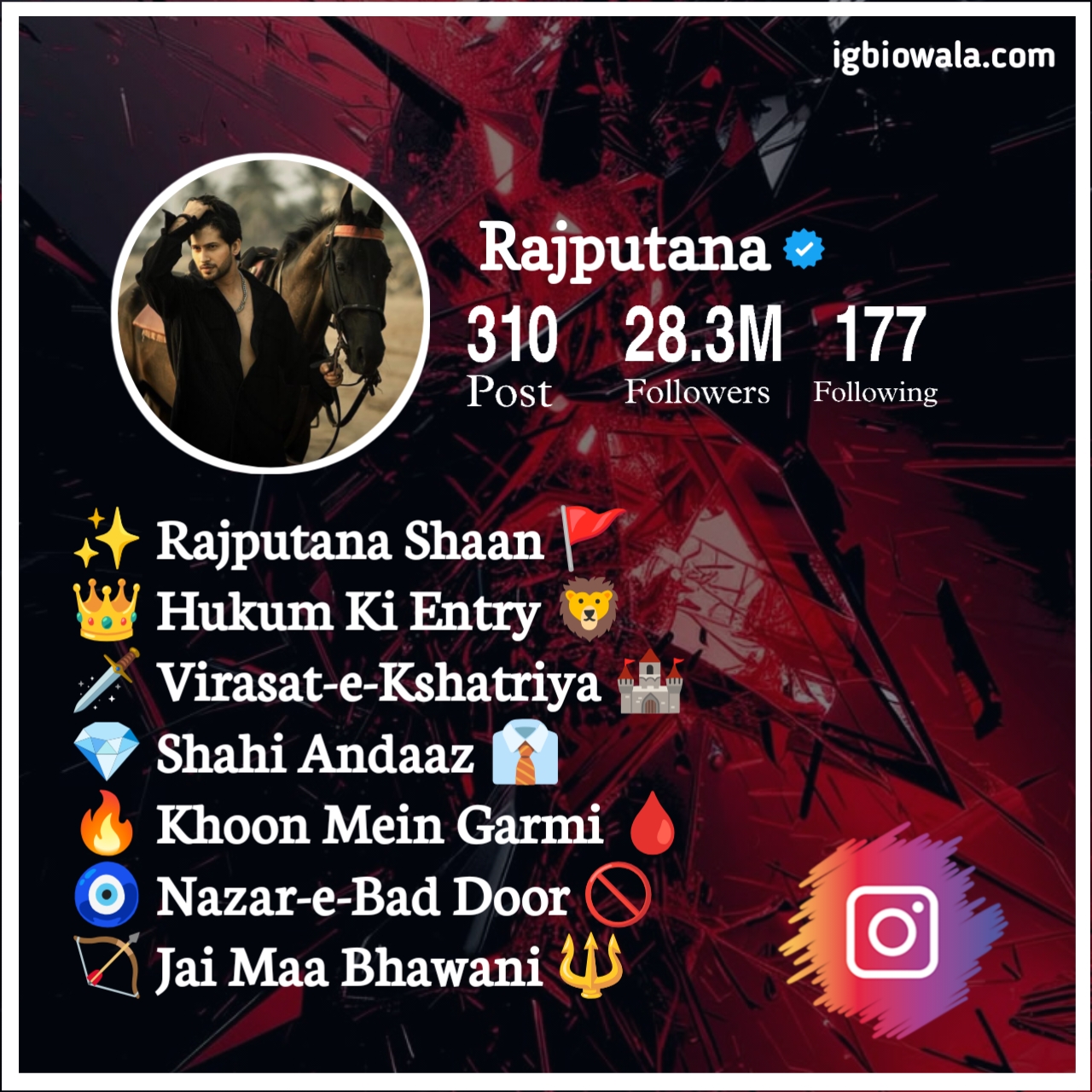 Rajput Instagram Bio Stylish
