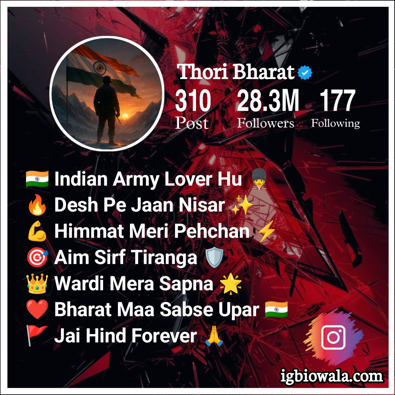 Army Bio For Instagram