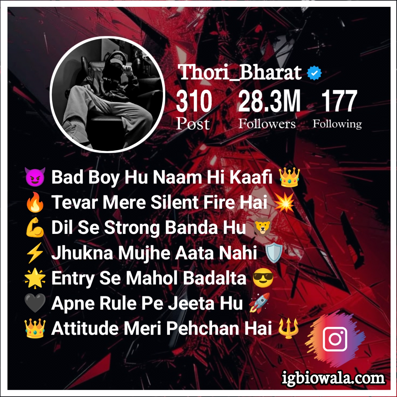 Bad Boy Bio For Instagram