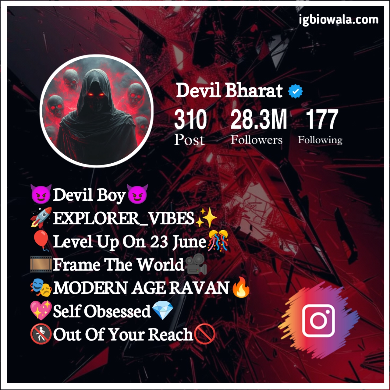 Devil Bio For Instagram