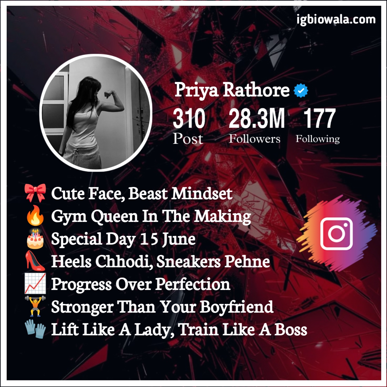 Gym Bio For Instagram For Girl