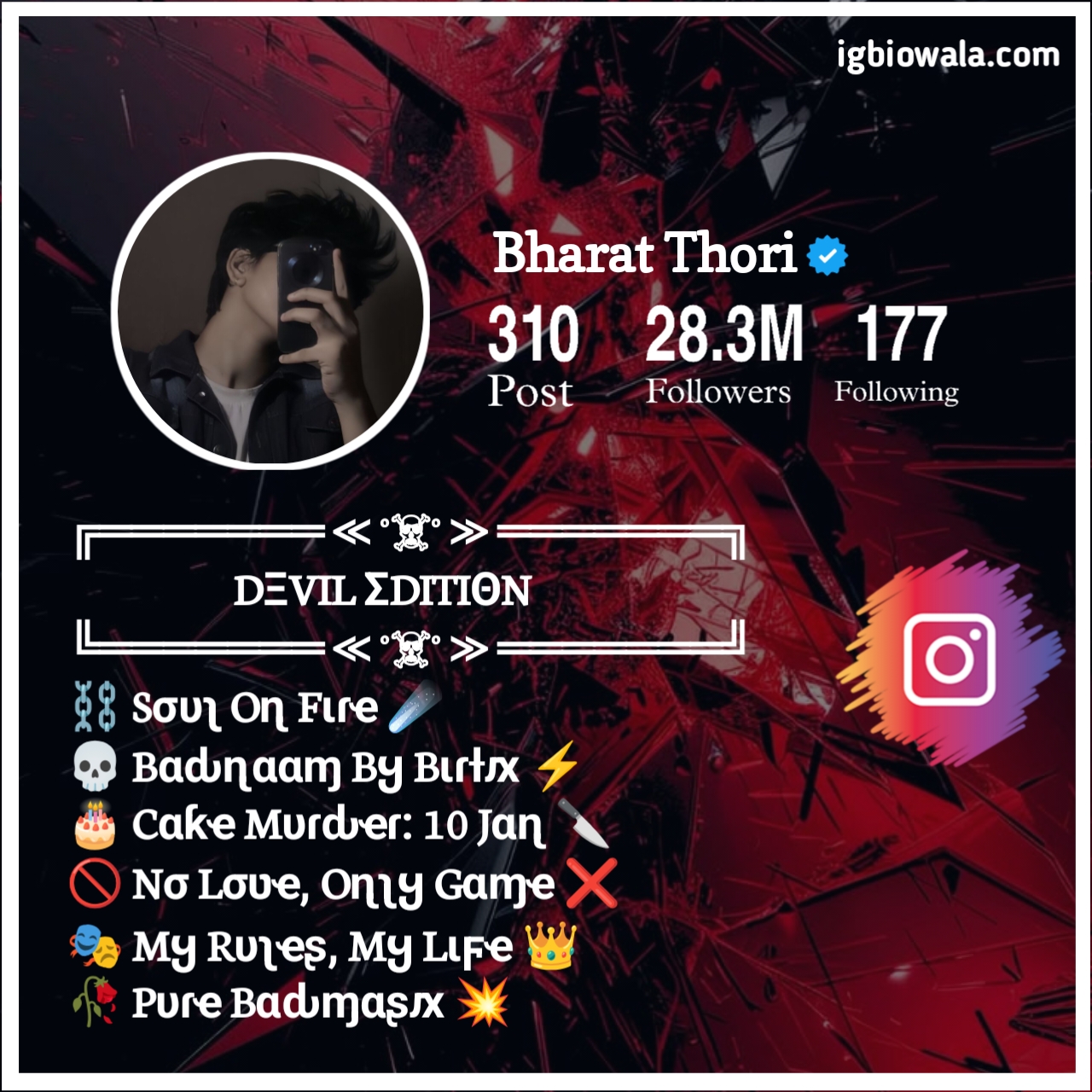 Stylish Bio For Instagram For Boy