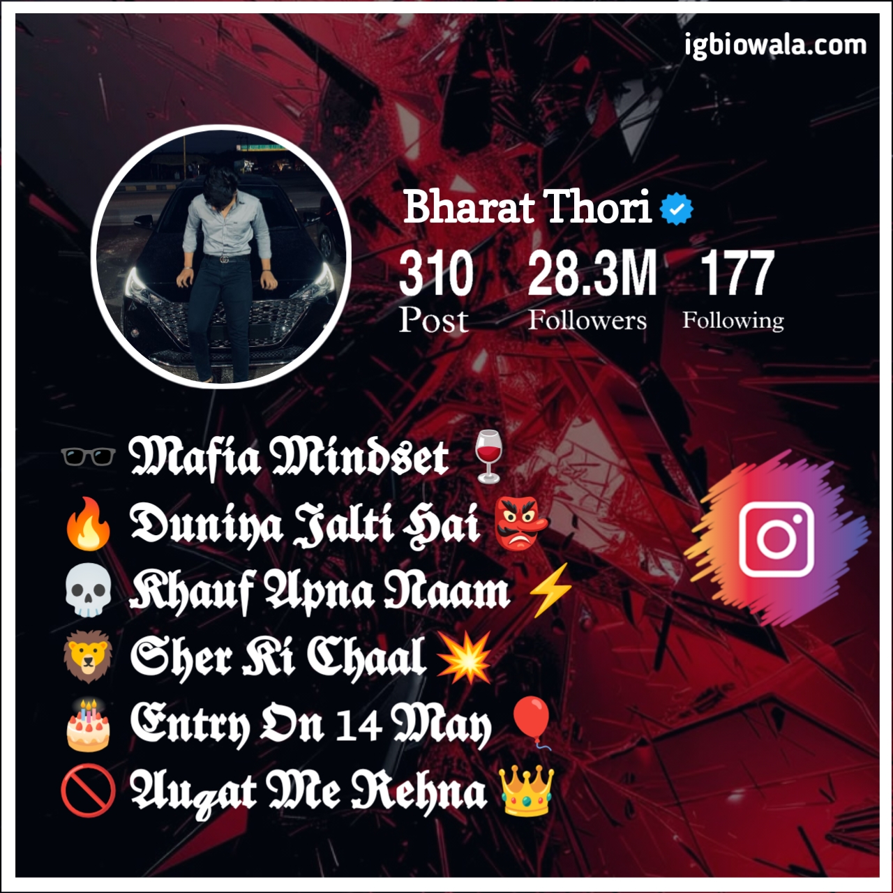 Instagram Bio For Boys Stylish Font